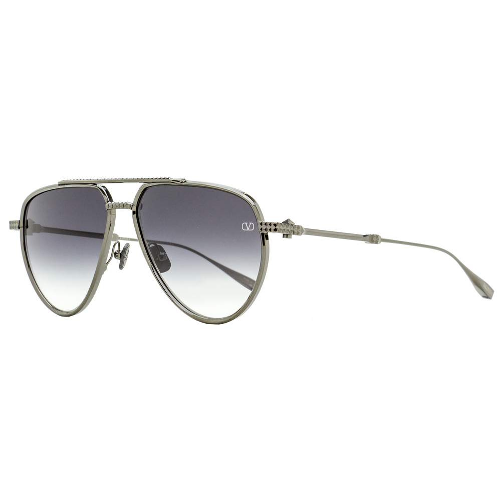 Valentino Titanium Pilot Sunglasses VLS-133 E Black Rhodium 59mm